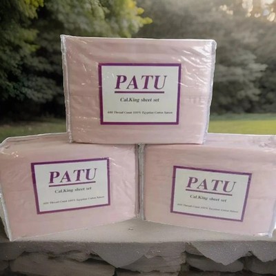 new Patu Egyptian cotton satin sheets 400 Thread Msrp $120. extreme comfort