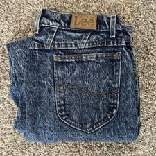 Vintage High Waisted Jeans 80s 90s Acid Wash Lee Size 16 31x28 Tapered USA