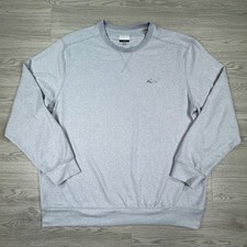 Greg Norman Mens Pullover Crew Neck Heather Gray XL Shark Logo Golf Sweatshirt