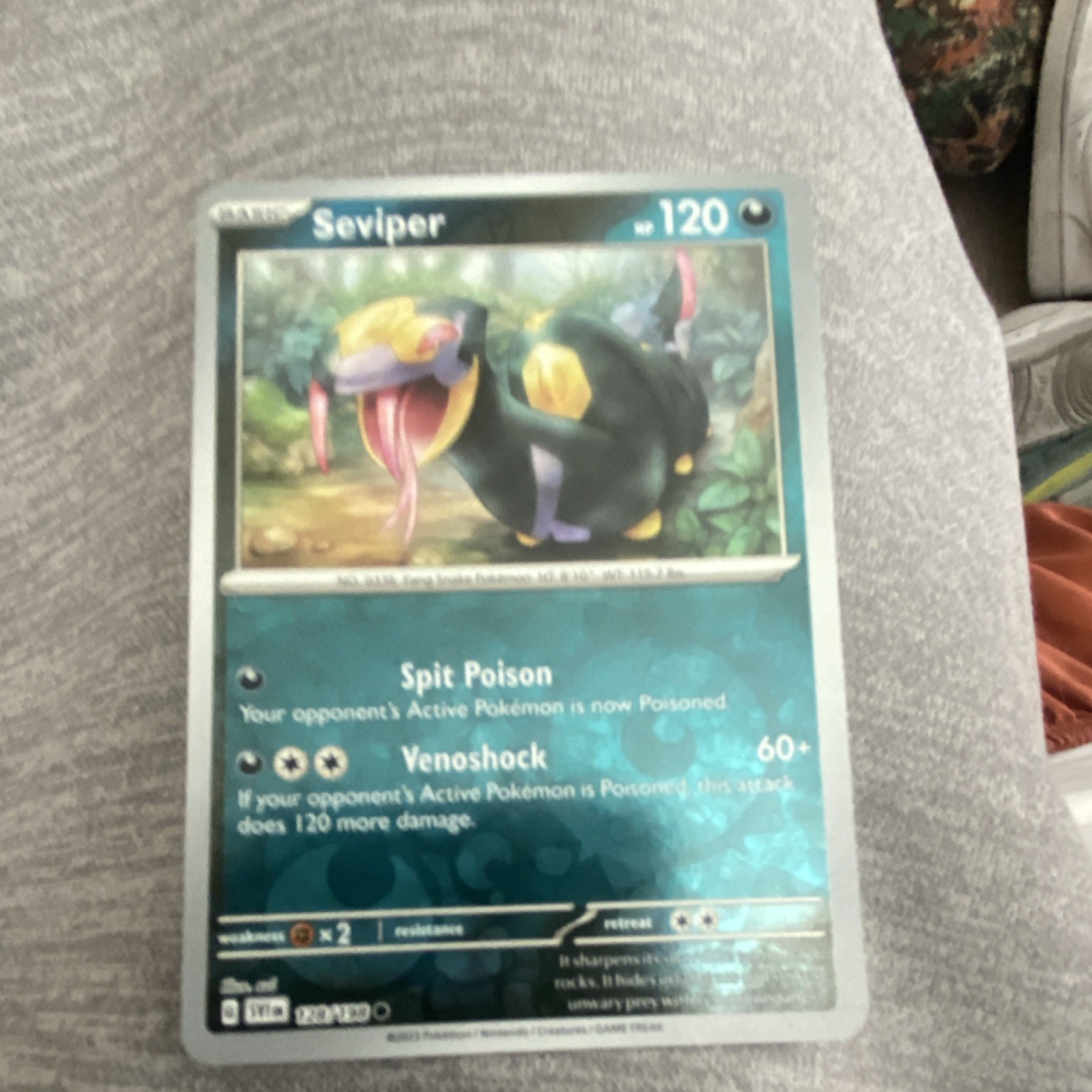 Pokémon Seviper Basic Card SV01 Scarlet & Violet 120/198 120 HP 60+ Attack