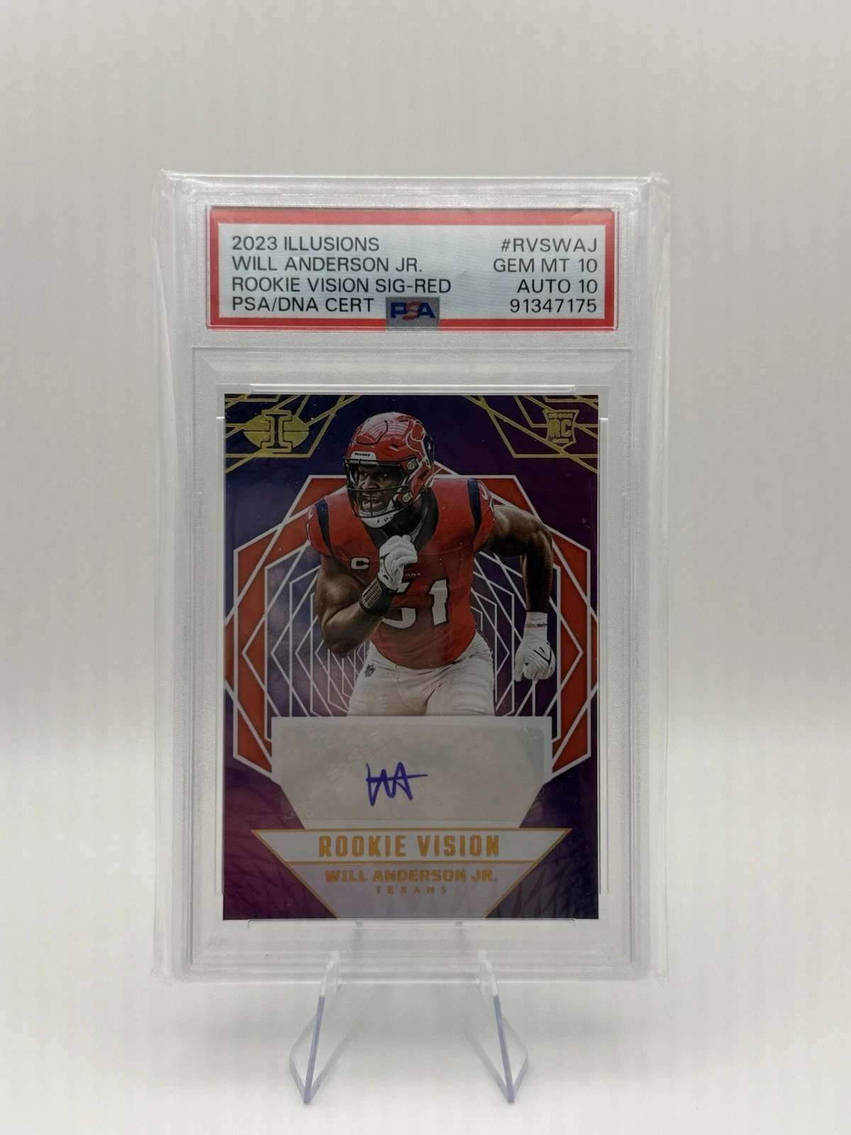 Will Anderson Panini Illusions Rookie Vision Signatures #RVSWAJ Red