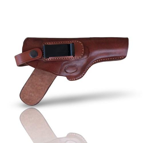 Leather Gun Holster for Luger P08, OWB, Right Left Handed, Black Brown Color - Picture 24 of 36