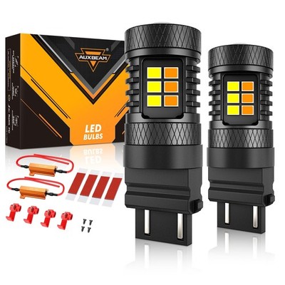 AUXBEAM 3157 3156 LED Turn Signal Parking DRL Light Bulbs Brake Lamp Amber White