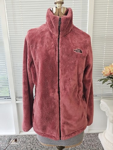 The North Face Osito Fleece Jacket Womens LARGE Soft Plush Fluffy MAUVE PINK
