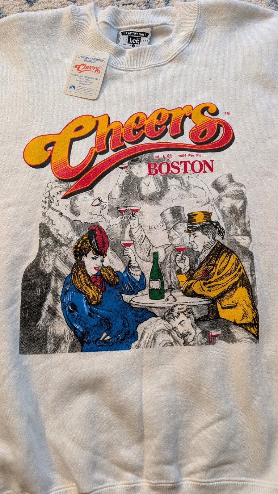 Vintage 90s Cheers Crewneck Sweatshirt NWT size Large Boston Bar TV Show image 3