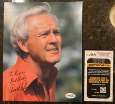 Arnold Palmer Signed Auto 8 x 10 Golf Photo To Roger, Best Wishes JSA COA
