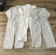 Lot of 3 White Painter Full Zip Cotton Blend Coveralls - Size 46 Large