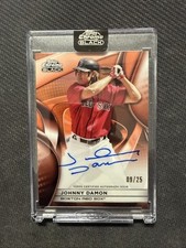 2025 Topps Chrome Black Encased Blue Auto, Johnny Damon Baseball Card- #94/150