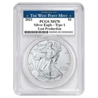 2021 $1 1-oz T-1 American Silver Eagle PCGS MS70 Last Production West Point