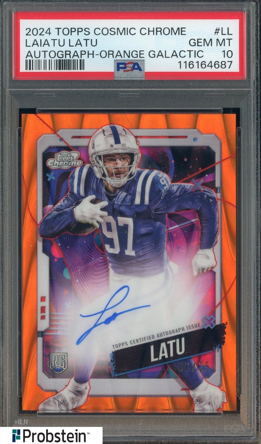 Laiatu Latu Topps Cosmic Chrome Cosmic Chrome Autographs #LL Orange Galactic