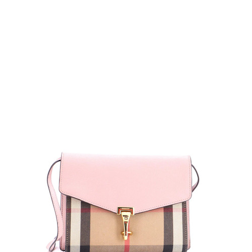 Burberry Macken Crossbody Bag Leather and House Check Canvas Small