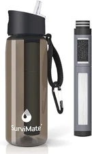 Survimate 5-Stage 0.01μm Ultra-Filtration Filtered Water Bottle, BPA-Free Materi