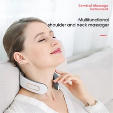 Wireless Neck Shoulder Massager TENS Pulse Heat Therapy Relax Device