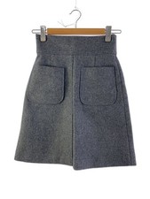 RED VALENTINO Skirt 38 Wool GRY Solid 3R3RAK604H5