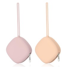 AULEGE Silicone Pacifier Holder Case, 2 Pack Blush, Dusty Lilac  Baby Bink...