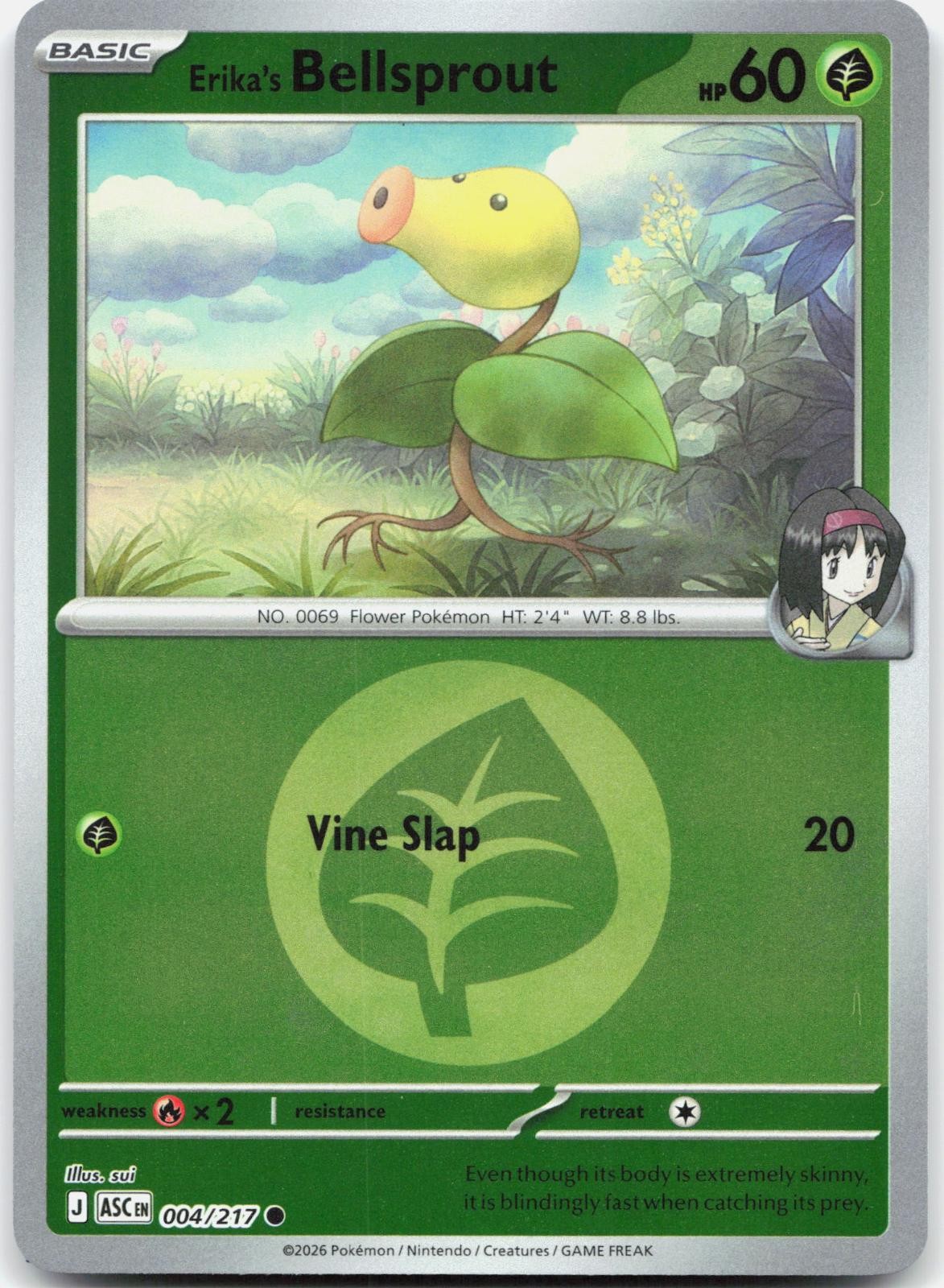 Erika's Bellsprout(Energy Symbol Pattern) 4/217 Holo Ascended Heroes Rev Holo NM