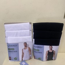 Livergy 2 or 3 Pack Men’s Ribbed Vests Or Esmara 2 Pack Undershirts Cotton