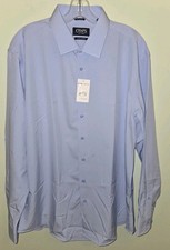 Chaps Men's XL 17-17.5 34/35 Long Sleeve Performance Dress Shirt BLUE 10726