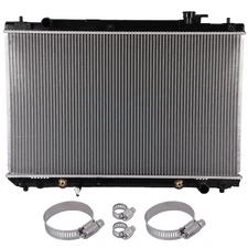 Radiator 2453 w/ 4x Universal Oil Hose Clamps For 2001-07 Toyota Highlander 2.4L