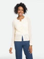 Pointelle Charming Cardigan at Talbots, NWT 99.5, color IVORY, all size