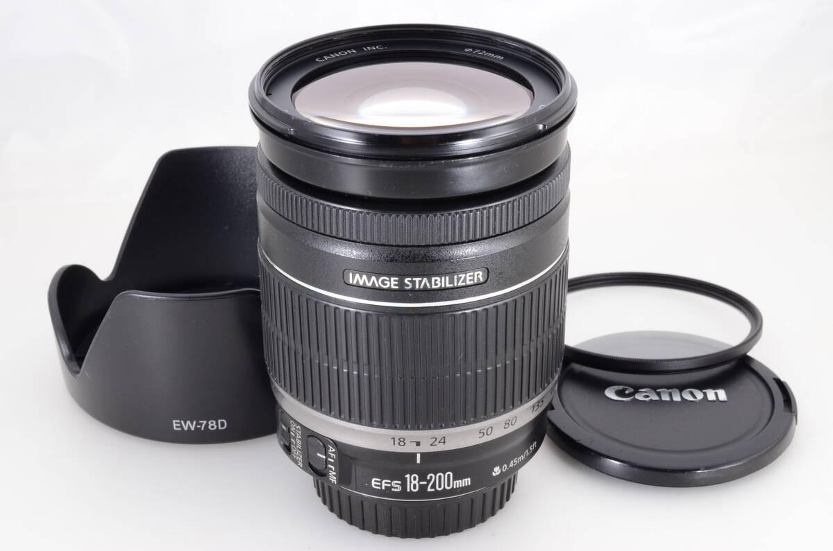 Canon EFS 18-200mm レンズ　WE-78D ケース付き Canon EFS 18-200mm レンズ WE-78D ケース付き One owner/MINT Canon