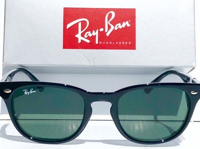 Ray Ban Wayfarer 49mm Shiny Black with Green Lens Sunglass RB4140