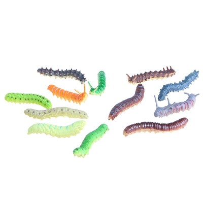 12 x Worm Realistic Fake Insect Educational Trick Toy Plastic