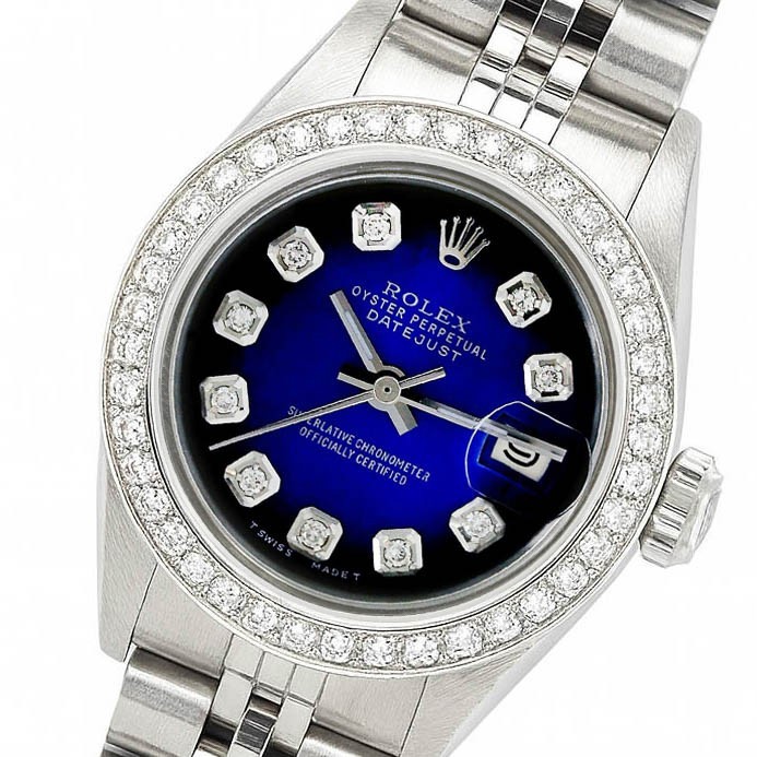 Rolex Datejust Steel Blue Diamond Bezel
