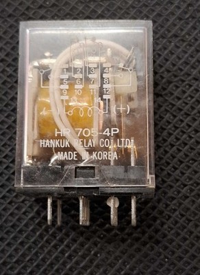 HR705-4P-12VDC  | HAN KUK RELAY |   4xWechsler (4PDT) | 1 pcs