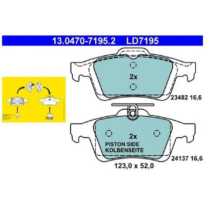 ATE Bremsbelagsatz Bremsklötze hinten 3M512M008AB 3M512M008AC 1683374 24702305