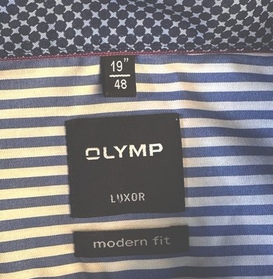 OLYMP Luxor Modern Fit Striped Long Sleeve button Down Dress Shirt size 19 /48