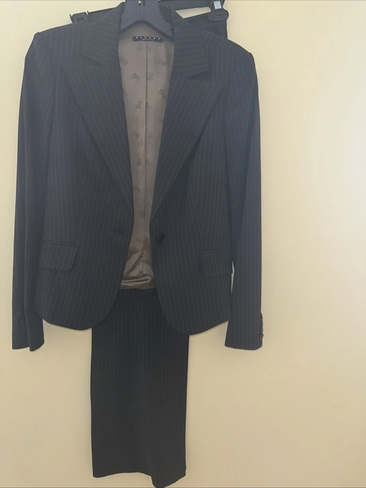 Chaqueta/pantalón Suit Sisley marrón 2 piezas talla 40 Foto 2 de 4