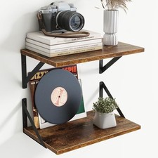 8" Deep Floating Shelves for Wall,16 inch Wood Wall 16"Wx8"D-2pcs Rustic Brown