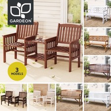 Gardeon Wooden Garden Bench 3 Seat Outdoor Chair Table Loveseat Patio Furniture