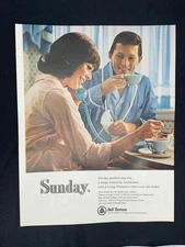 Magazine Ad* - 1966 - AT&T / Bell System - Couple, Sunday, Long Distance