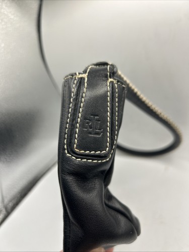 Lauren Ralph Lauren Schultertasche klein schwarz Leder - Bild 16 von 17