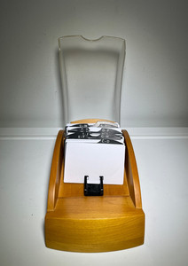 Vintage Rolodex Wooden Case Plastic Cover Organizer Card File - Nice decorative