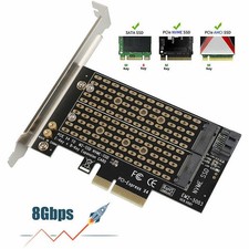 Image of M.2 NGFF to Computer PCIe X4 X8 X16 NVMe SATA Dual SSD PCI Express Adapter Card