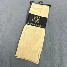 Vintage Jcp Great Feet Trouser Socks Yellow New NOS Women's 4-10 Cotton Nylon