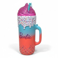 Mattel Barbie Milkshake Tumbler Cup 40oz 2023 New Teal Pink Sprinkles Huge Mug