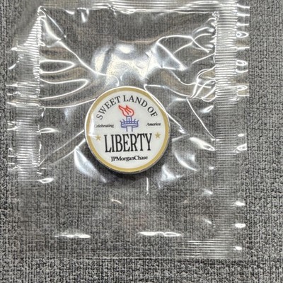 JPMorgan Chase ''Sweet Land of Liberty'' Pinback Button Pin - Made in U.S.A.