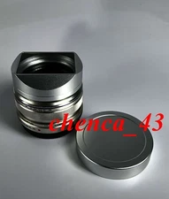 Aluminum Alloy Lens Hood for Olympus 17mm F1.8 Lens Hood with Cap Silver/Black