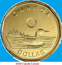 Moneda de un dólar Canada Classic Loonie 2018. Como nuevo UNC. $1 Loon
