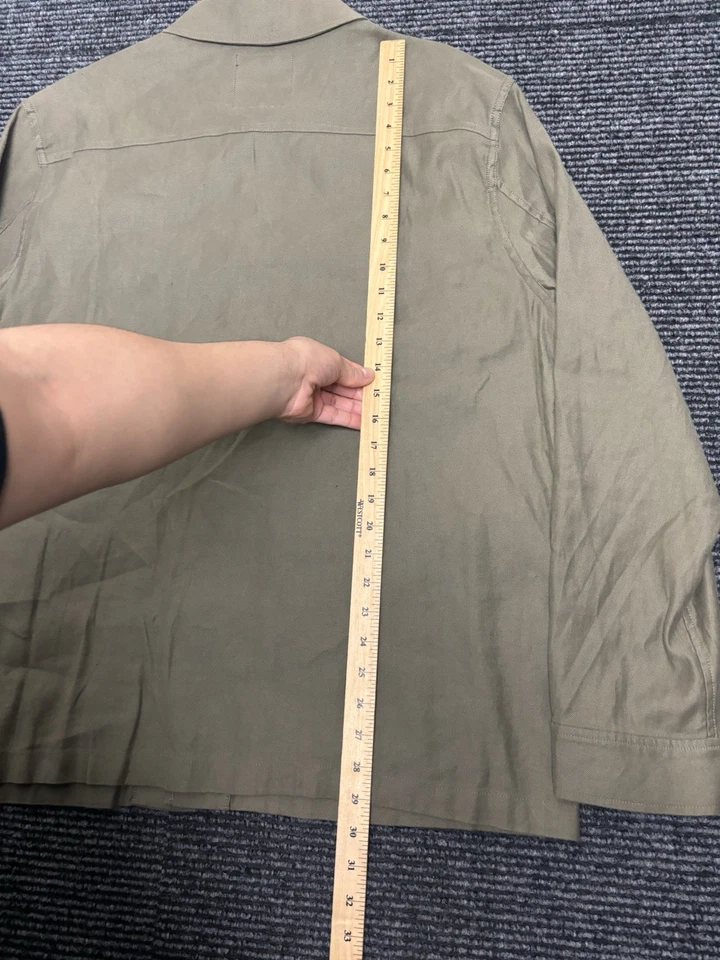 Todd Snyder Jacket Men XL Green Linen Cotton Field Military Shacket Lightweight - Image 4 of 4