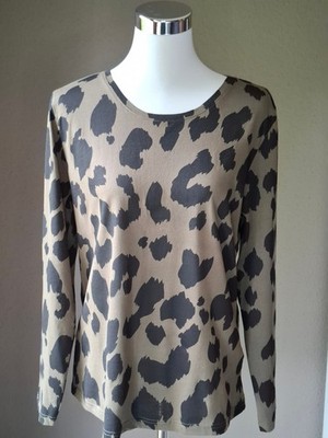 Ever.Me, Langarmshirt, Long Sleeve, Oliv m. schwarzem Muster, Gr. L, Neu, #BS011