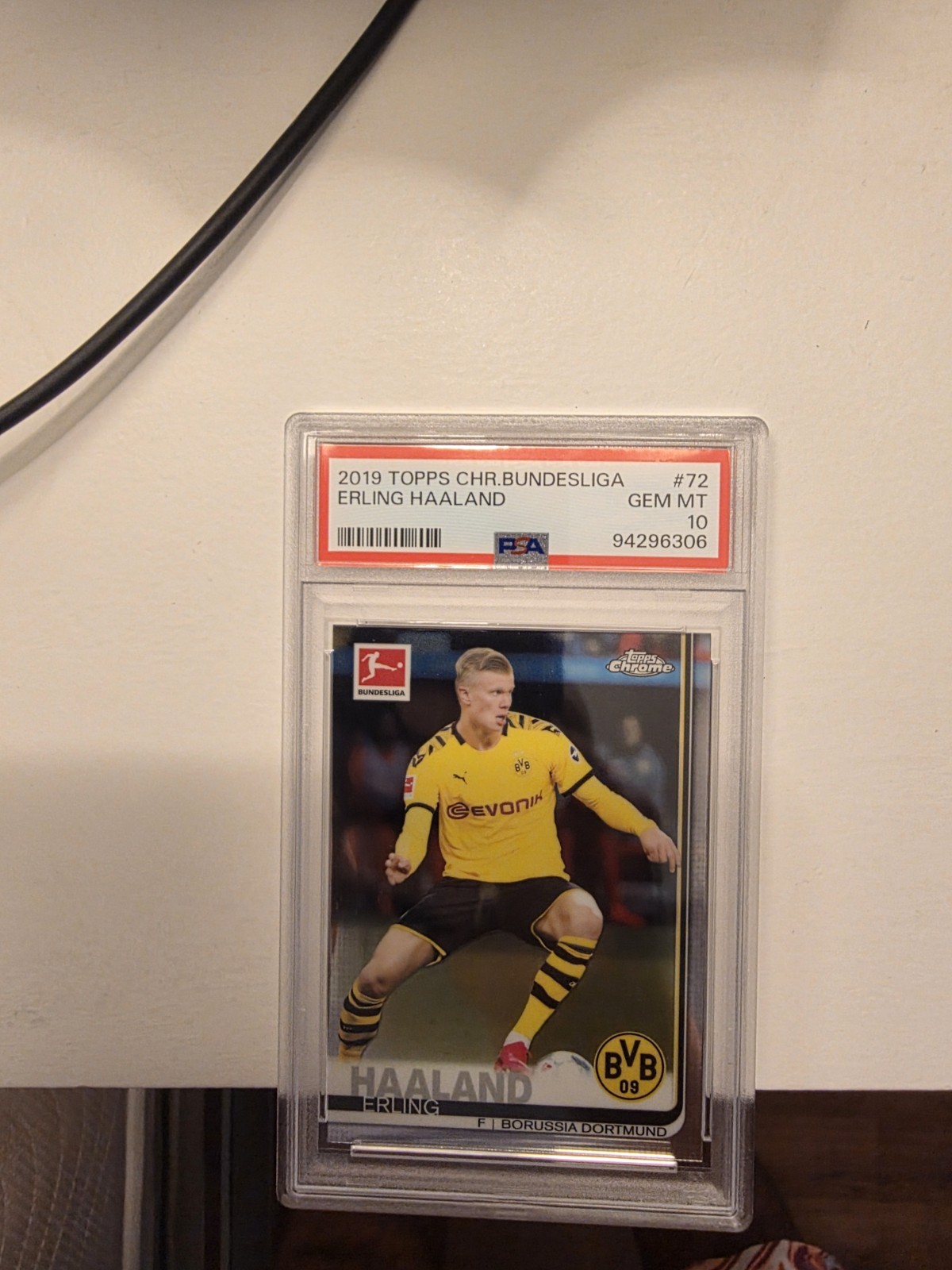 2019 TOPPS CHROME BUNDESLIGA ERLING HAALAND ROOKIE #72 PSA 10 Norway  view 4