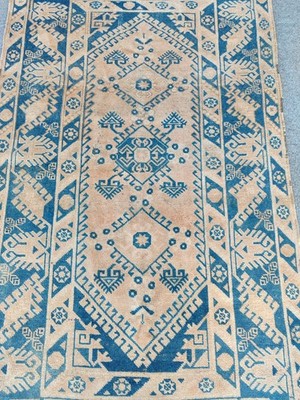 Antique rug 4x6, Blue heriz rug 4x6 vintage, Turkish rug 4x6, Oriental rug wool