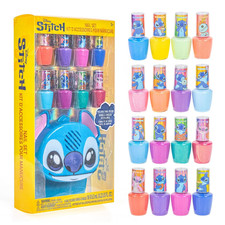 Stitch 16 Piece Water-Based Nail Polish with Nail Dryer Set, Peel-Off Nail Polis