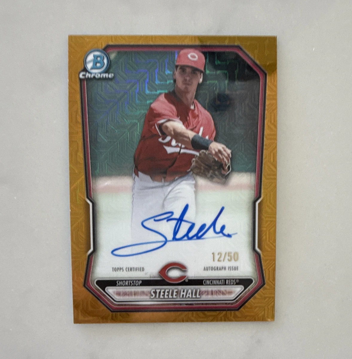 チャップマン ボウマンオート リフラクター Bowman Cincinnati Reds Baseball Autographed Sports Trading Cards