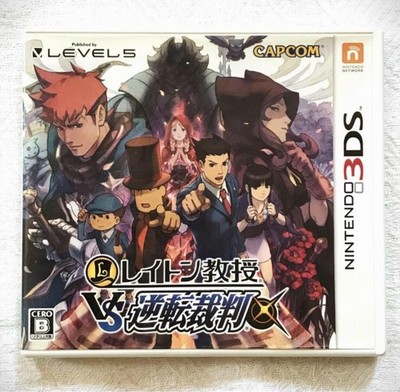 Professor Layton vs Phoenix Wright Ace Attorney Nintendo 3DS mit Hülle NTSC-J